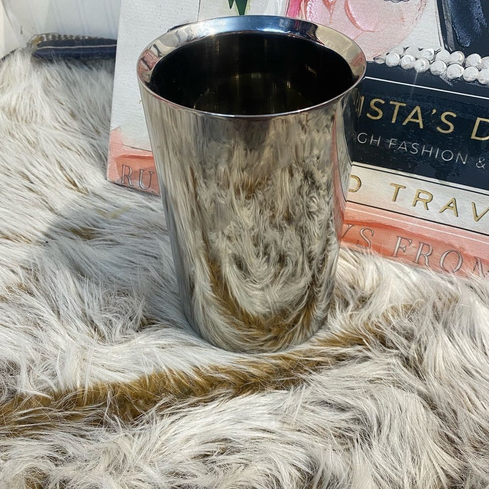 Pottery Barn Swank cooler Elegant‎ Silver Tumbler